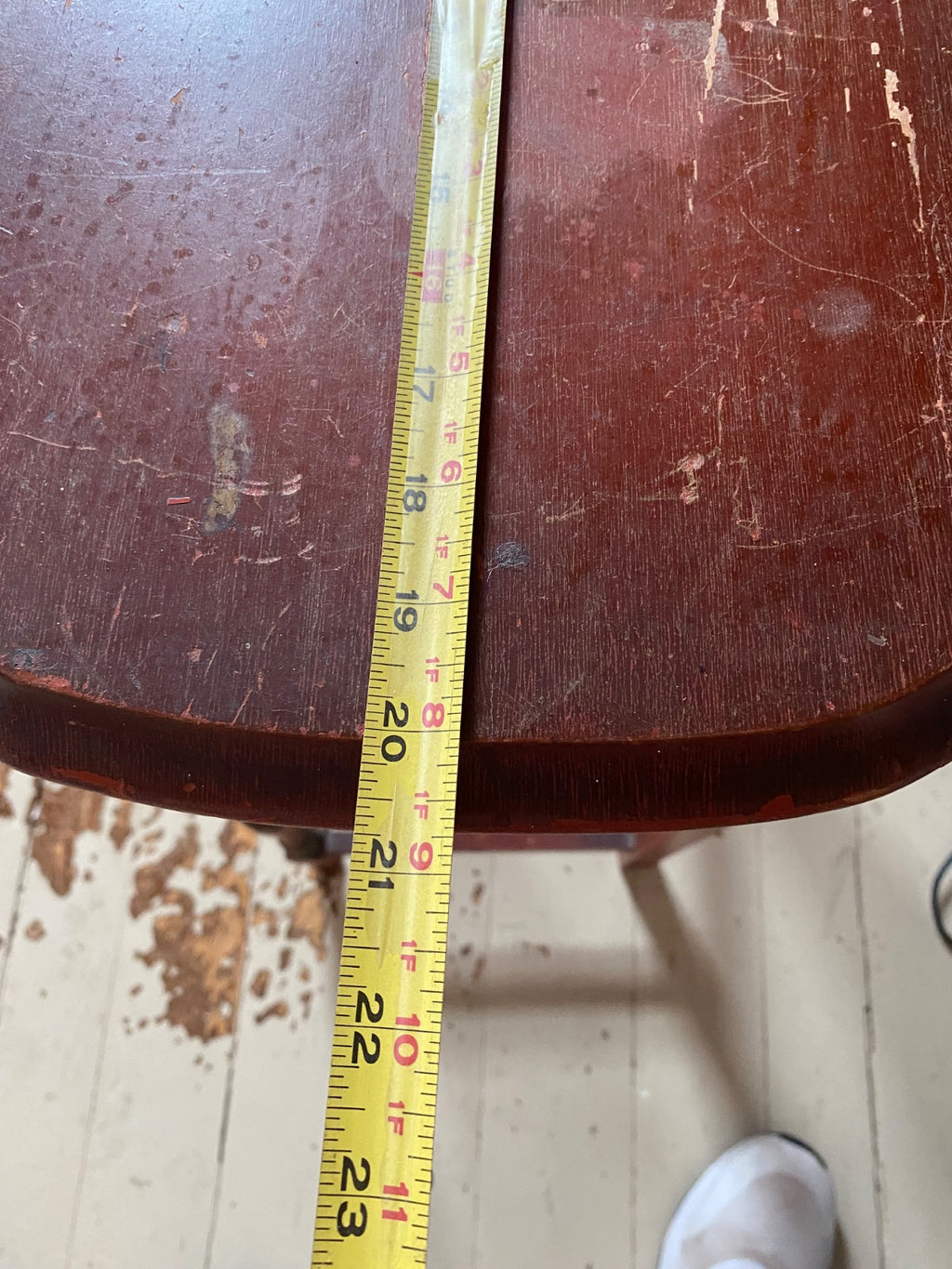 Antique Sheraton-Style Telephone Stand with Scalloped Gallery, Original Paint