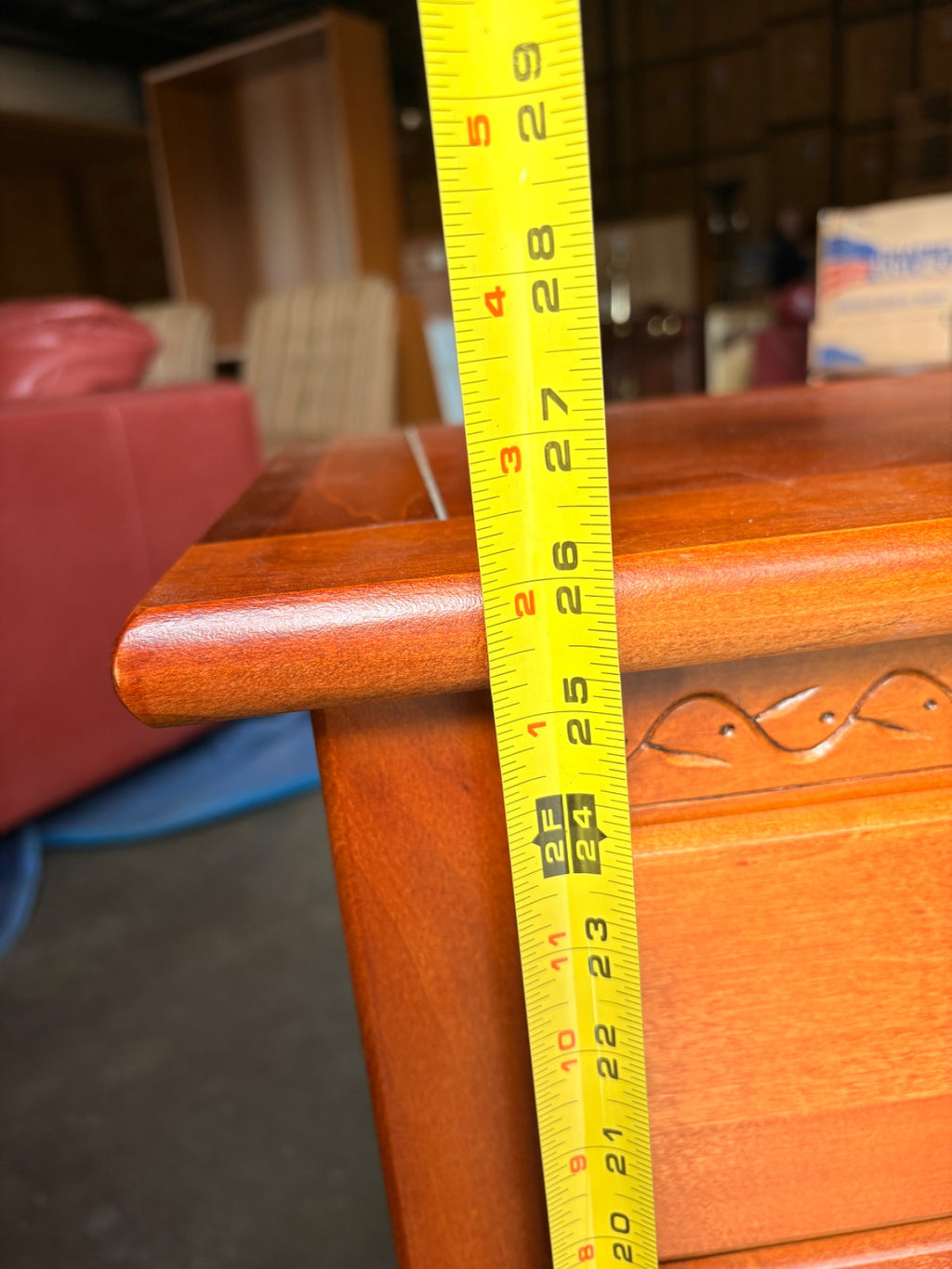 Solid Cherry 3-Drawer Nightstand with Carved Guilloche Detail