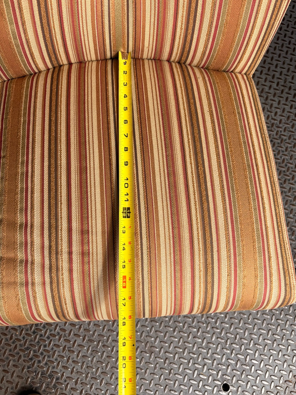 Pair of Regency-Style Slipper Chairs with Button-Tufted Striped Upholstery