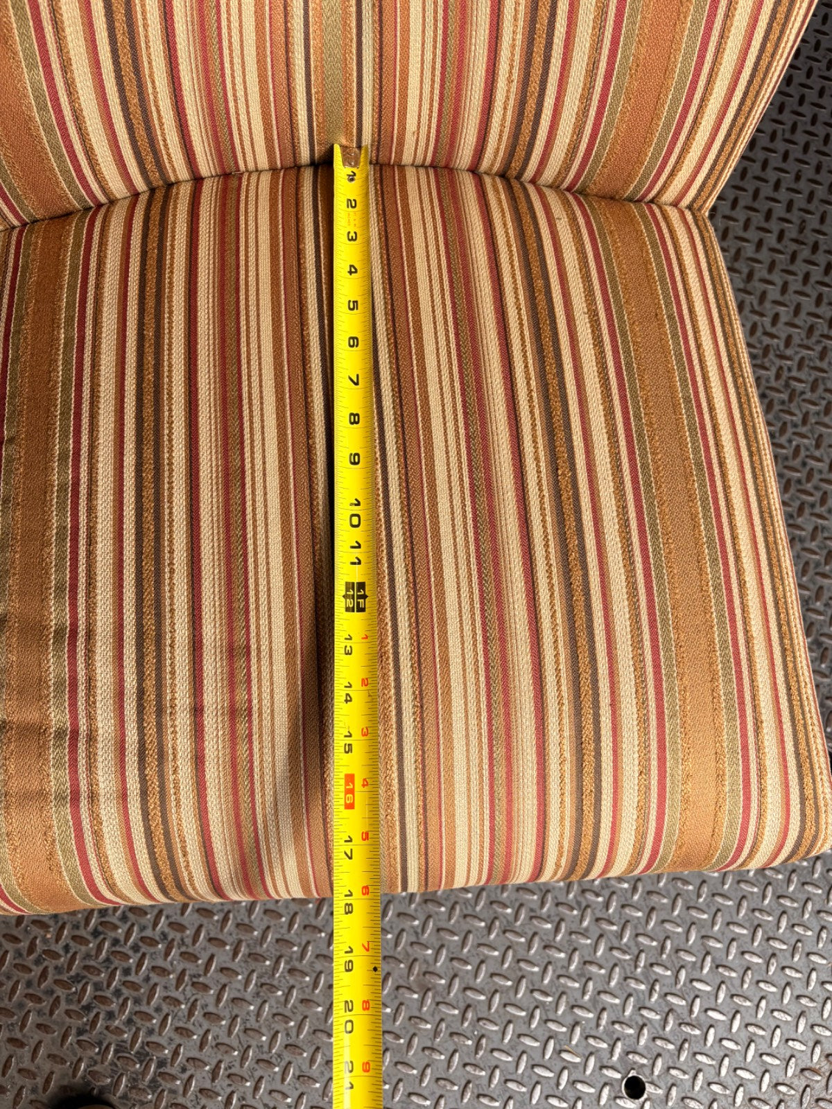 Pair of Regency-Style Slipper Chairs with Button-Tufted Striped Upholstery
