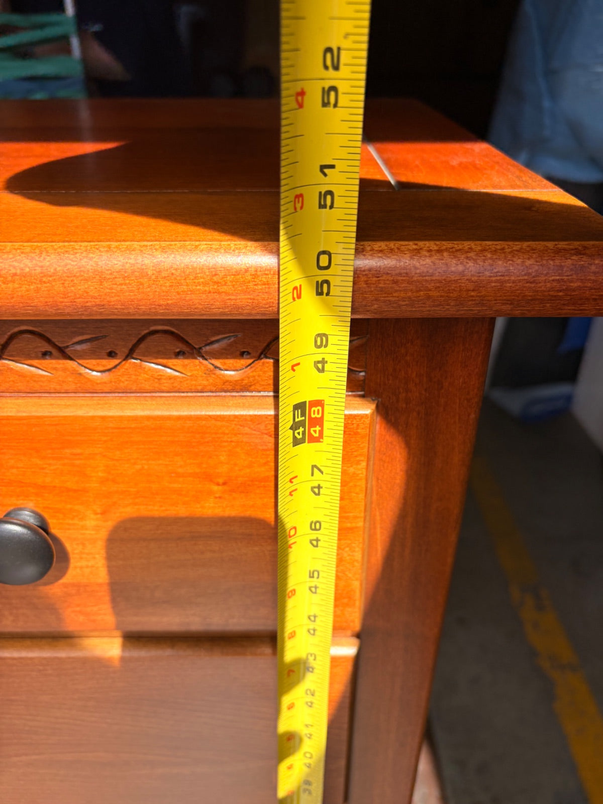Solid Cherry 9-Drawer Tall Chest with Carved Rope Detail, Shaker-Inspired