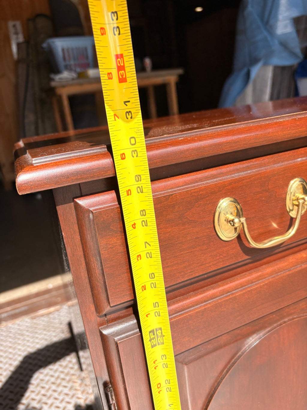 Harden Furniture Solid Cherry Chippendale Server Cabinet with Brass Hardware