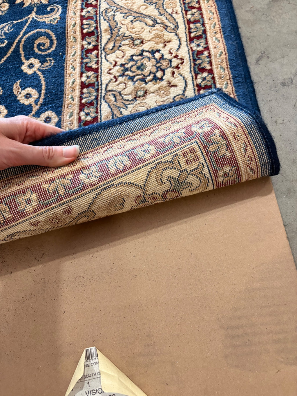 Alpine Trading Vision Area Rug Navy Swirls Persian-Style 5'3" x 7'7"