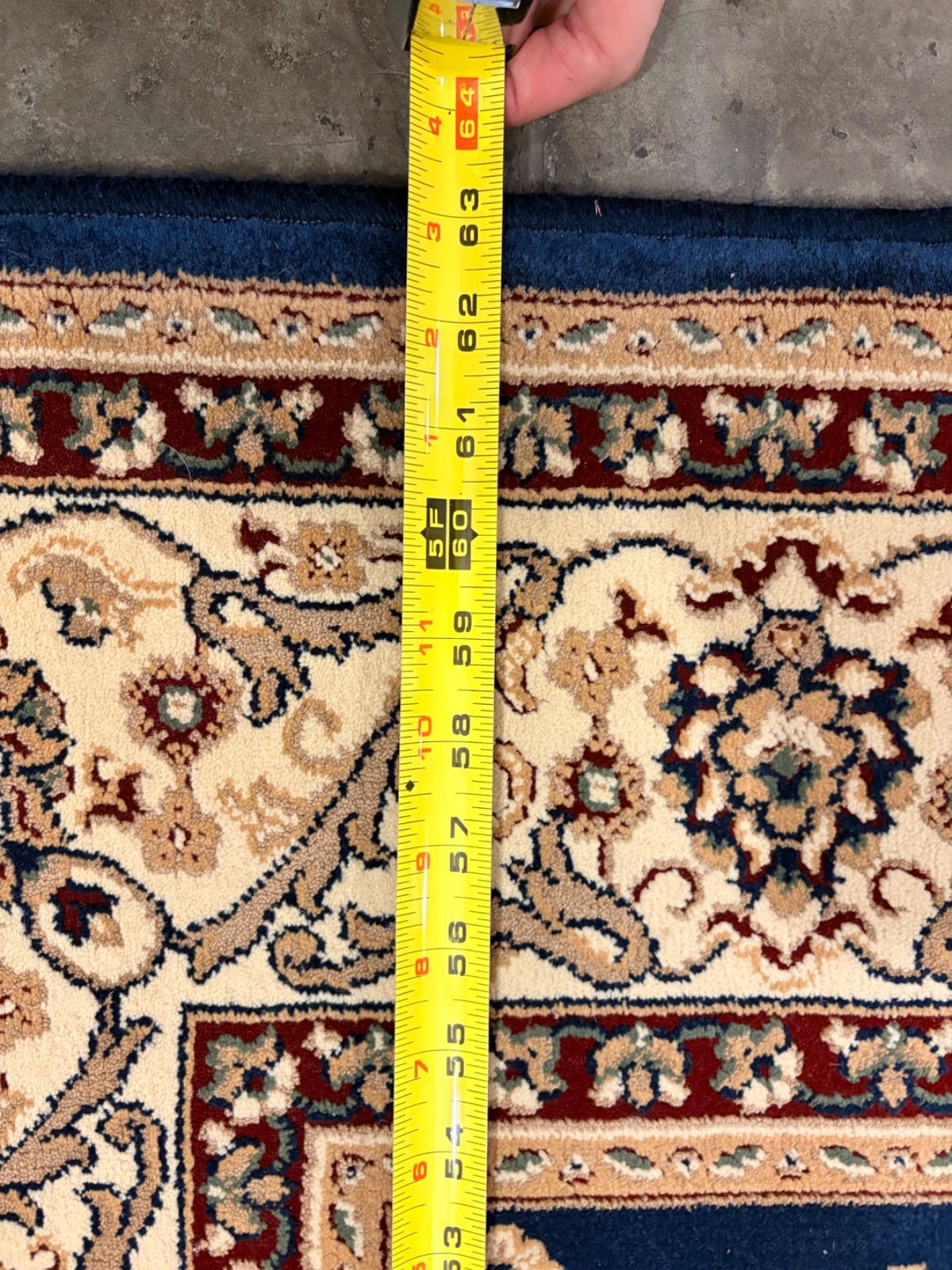 Alpine Trading Vision Area Rug Navy Swirls Persian-Style 5'3" x 7'7"