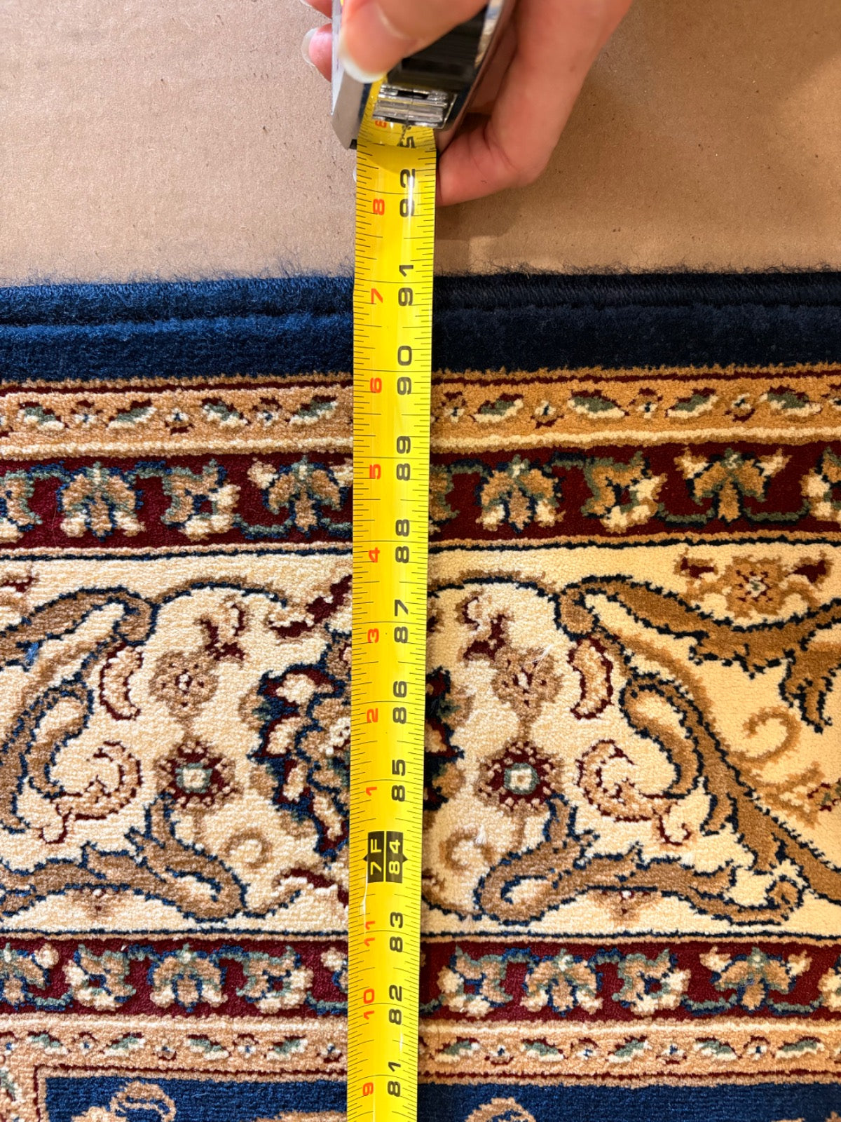 Alpine Trading Vision Area Rug Navy Swirls Persian-Style 5'3" x 7'7"