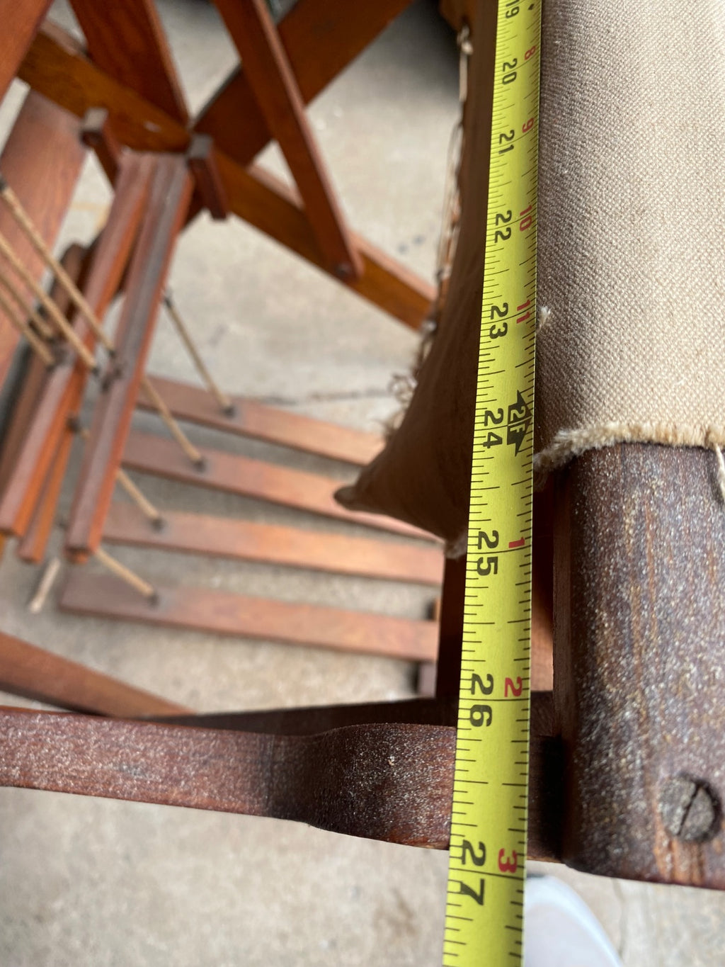 Vintage 4-Harness Floor Loom Oak Frame 22" Weaving Width Mid-Century