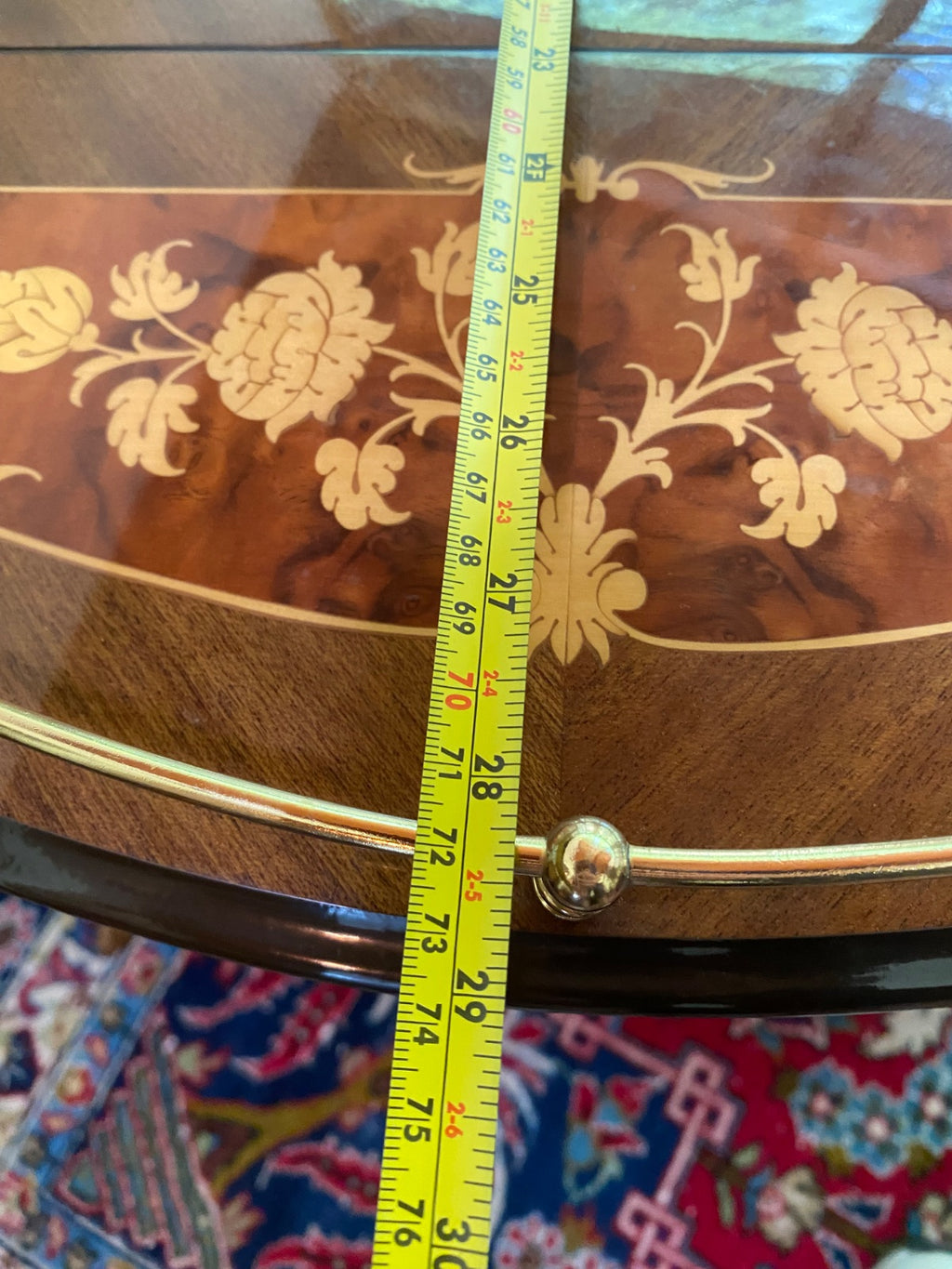 Notturno Intarsio Sorrento Italy Marquetry Drop-Leaf Bar Cart with Bottle Holder