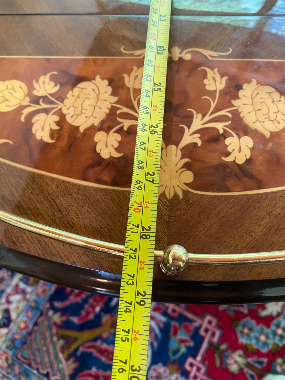Notturno Intarsio Sorrento Italy Marquetry Drop-Leaf Bar Cart with Bottle Holder