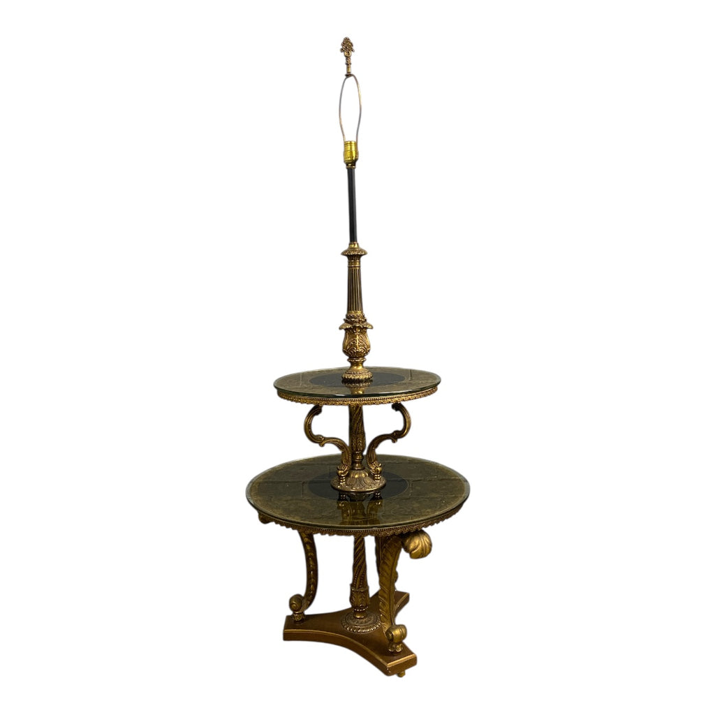 Hollywood Regency Tiered Table Lamp – Gold & Glass Statement-$250