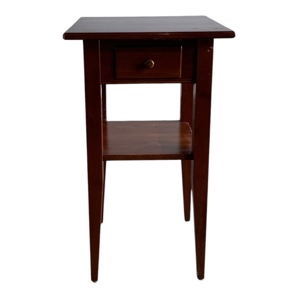 Shaker-Style Solid Cherry Nightstand with Drawer and Lower Shelf