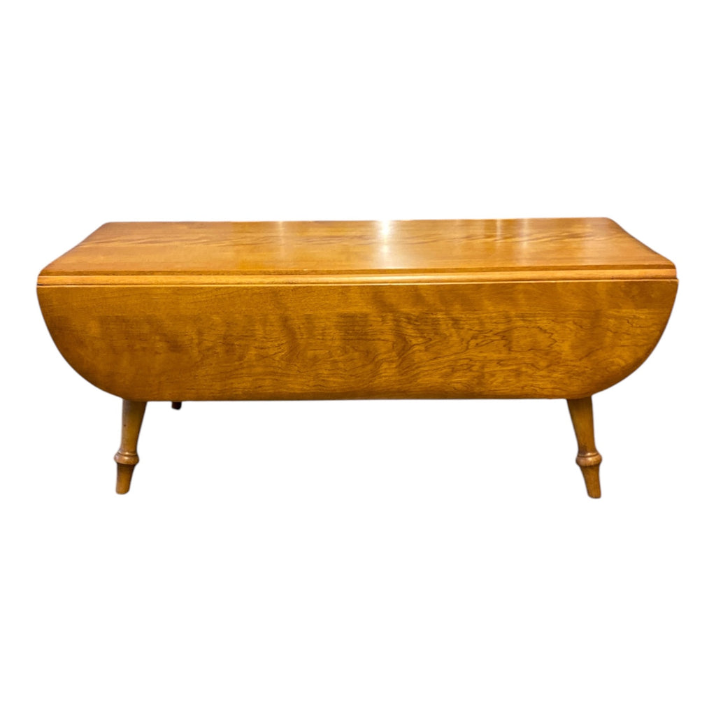 Colonial Revival Maple Drop-Leaf Coffee Table with Turned Legs