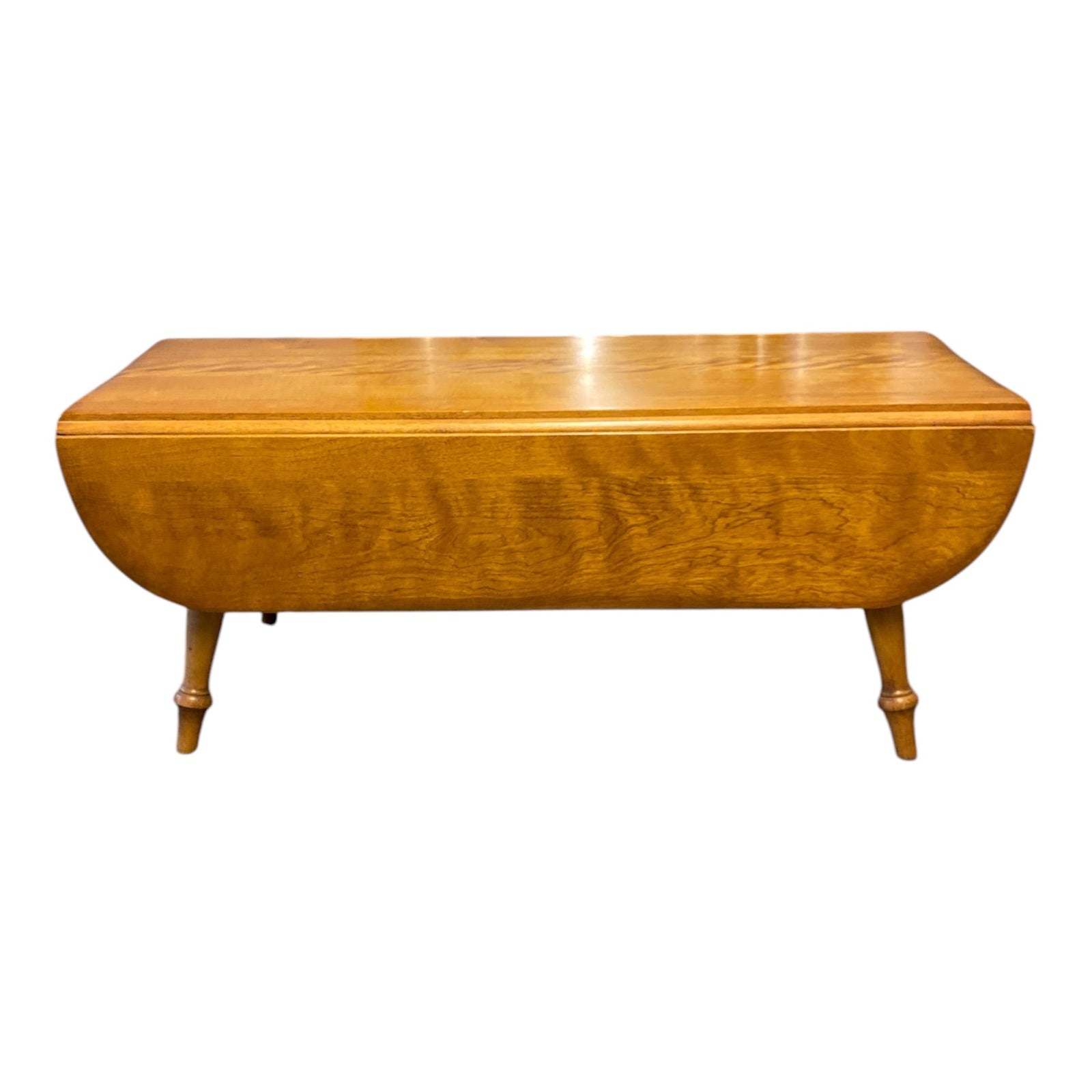 Colonial Revival Maple Drop-Leaf Coffee Table with Turned Legs