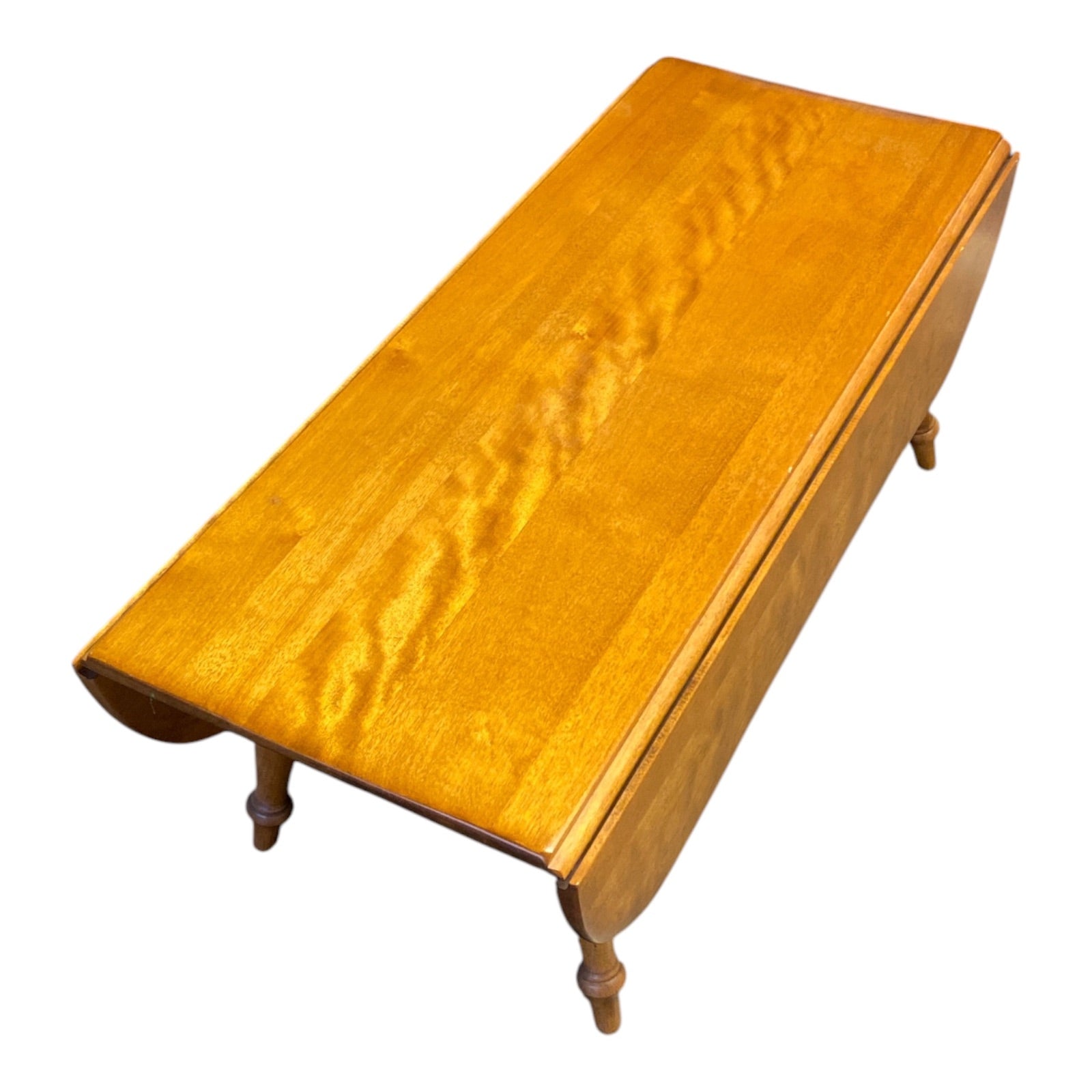 Colonial Revival Maple Drop-Leaf Coffee Table with Turned Legs