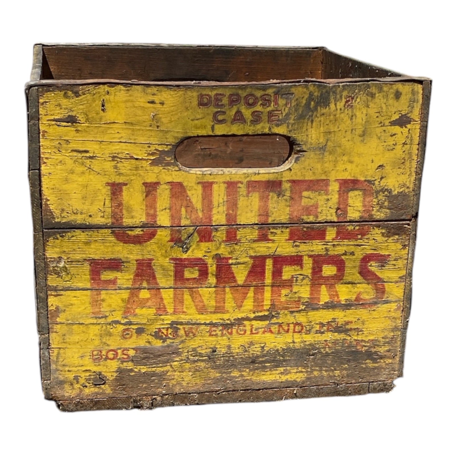 United Farmers of New England Vintage Wooden Dairy Crate, Boston MA