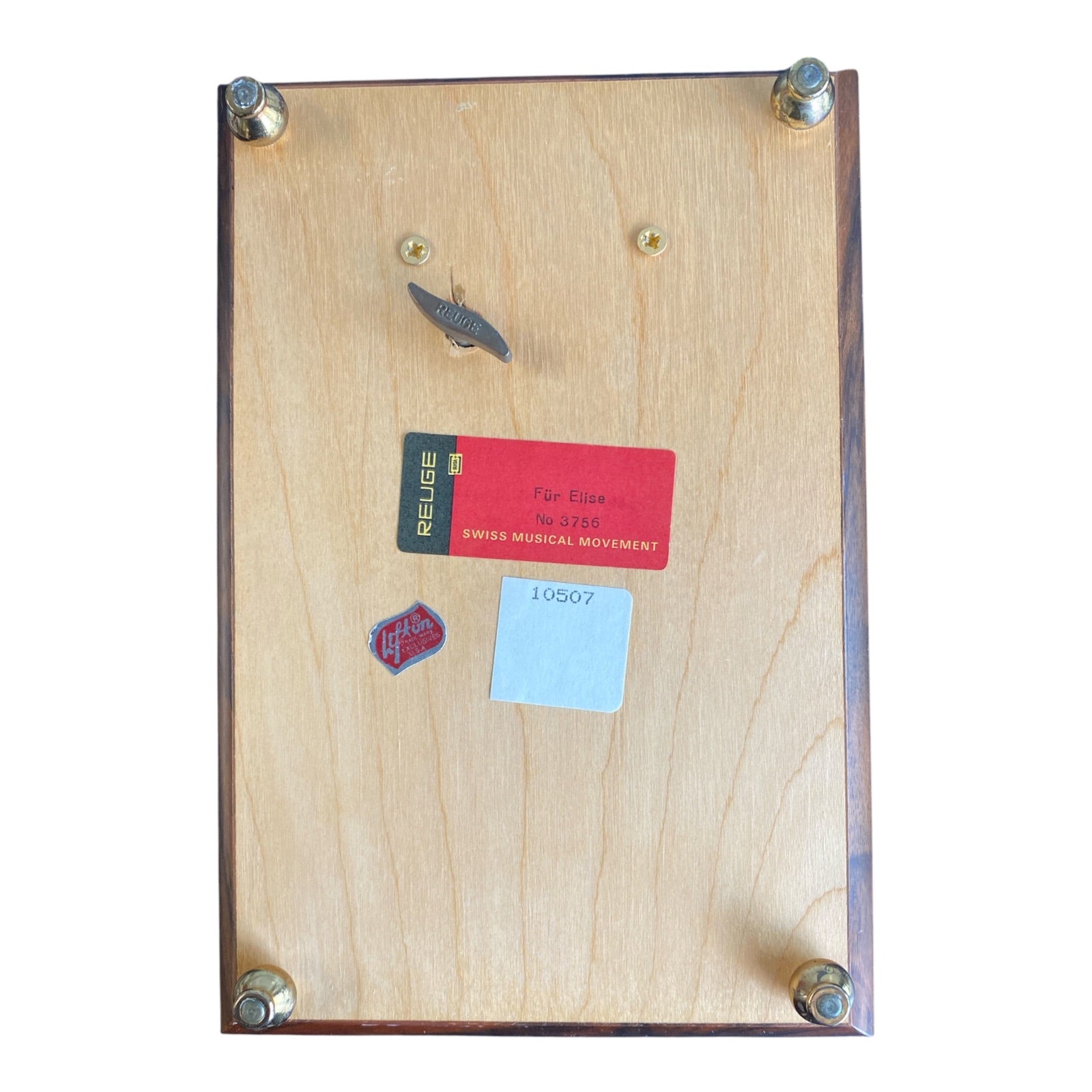 Reuge Swiss Musical Movement Box No. 3756 "Für Elise" Hand-Painted Floral Lid