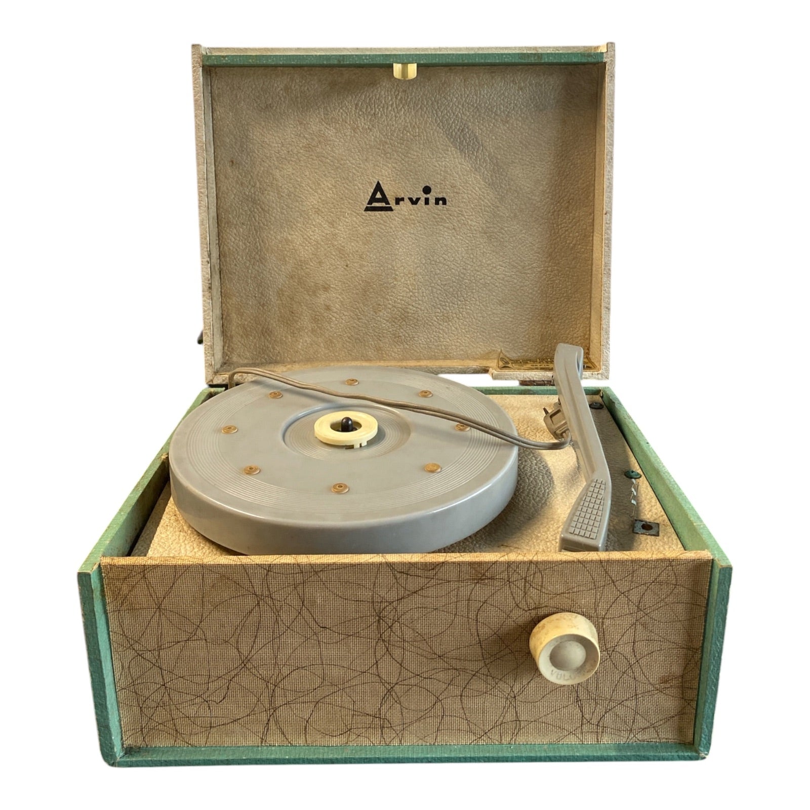 Arvin Portable Record Player Mid-Century Atomic Design Turntable