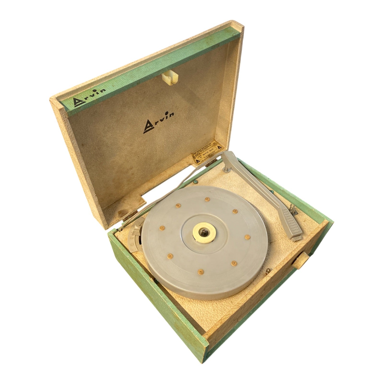 Arvin Portable Record Player Mid-Century Atomic Design Turntable