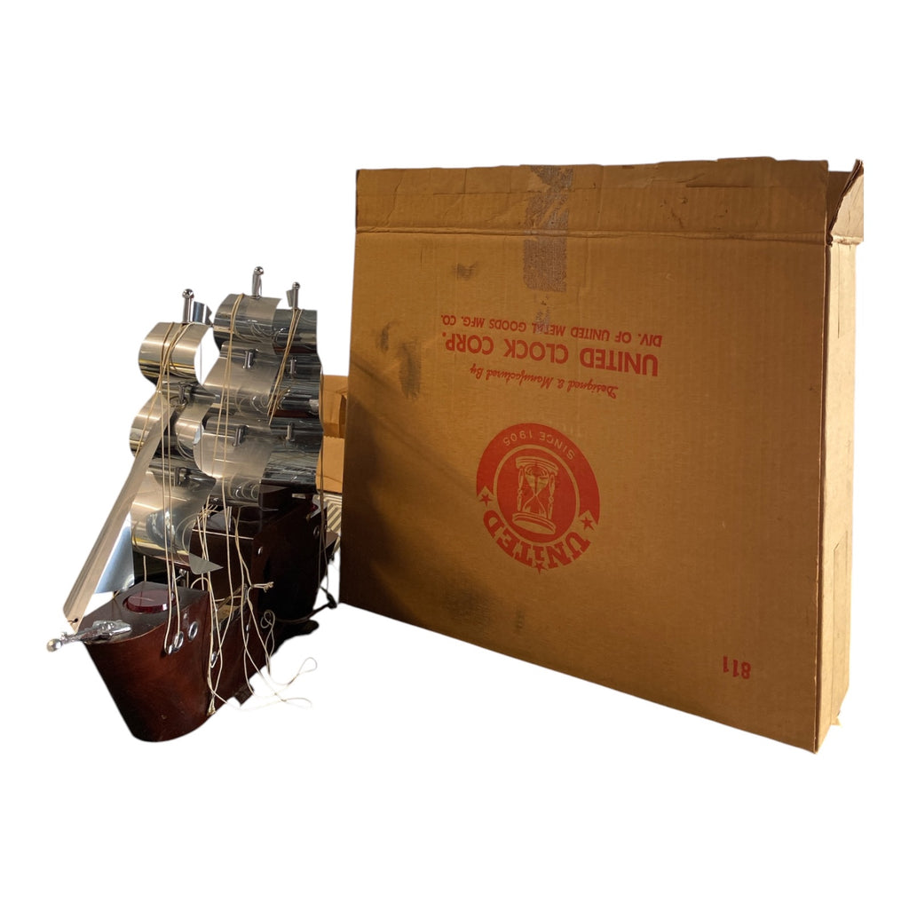 United Clock Corp Model 811 Sailing Ship Mantel Clock with Original Box
