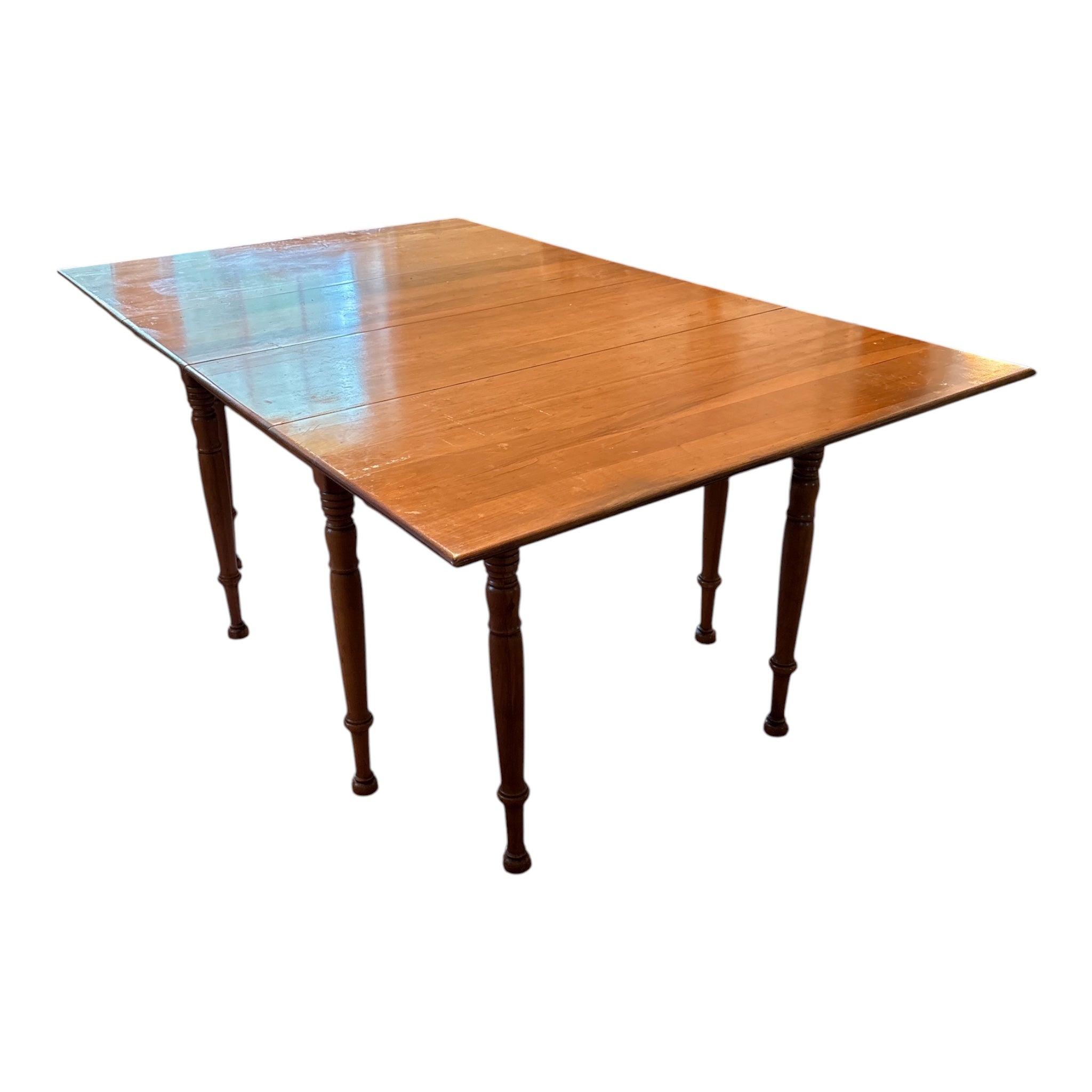Vintage Cherry Drop Leaf Extension Dining Table with 4 Chairs – 71” x 44”