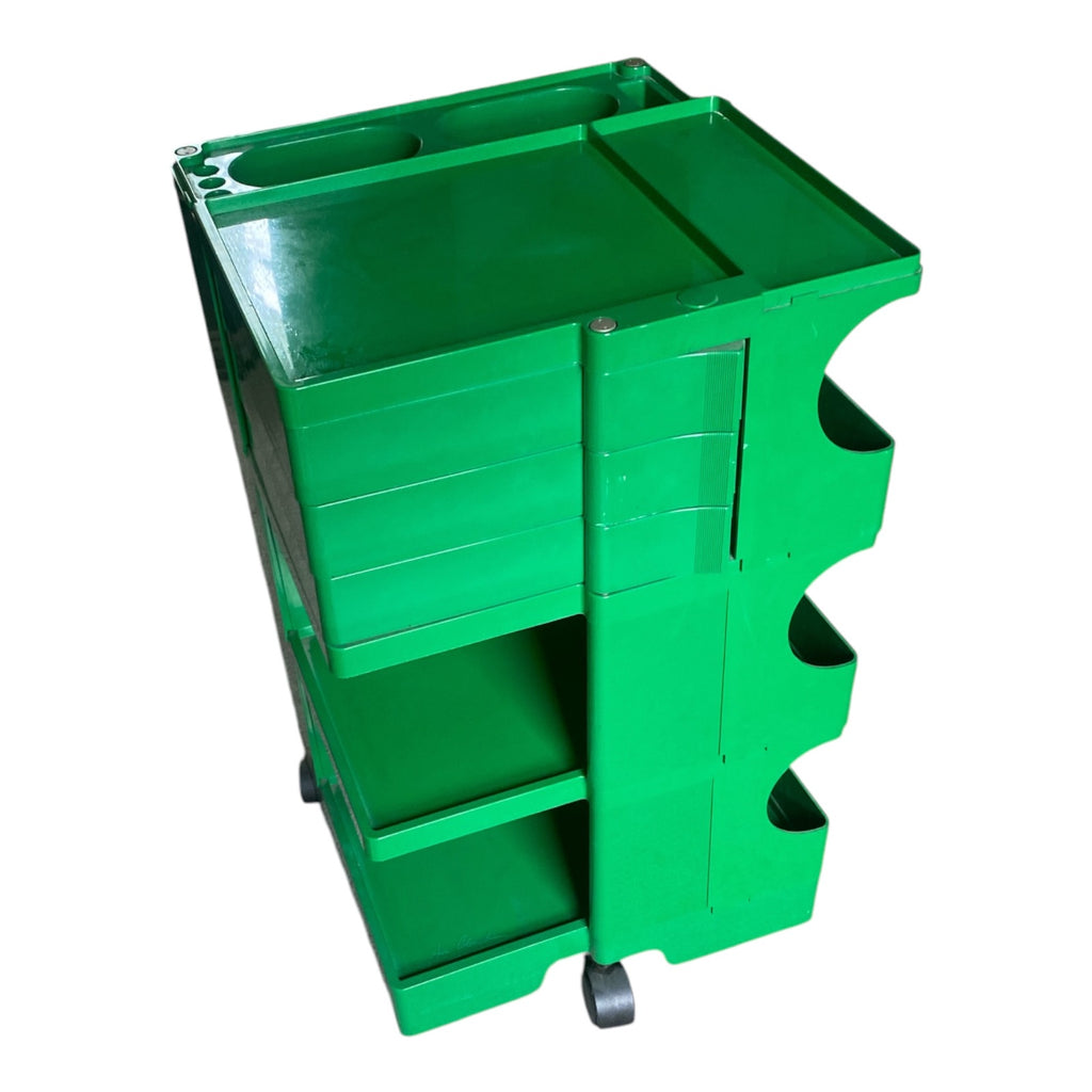 Joe Colombo Boby Trolley 3-Tier Kelly Green ABS Plastic Rolling Storage Cart