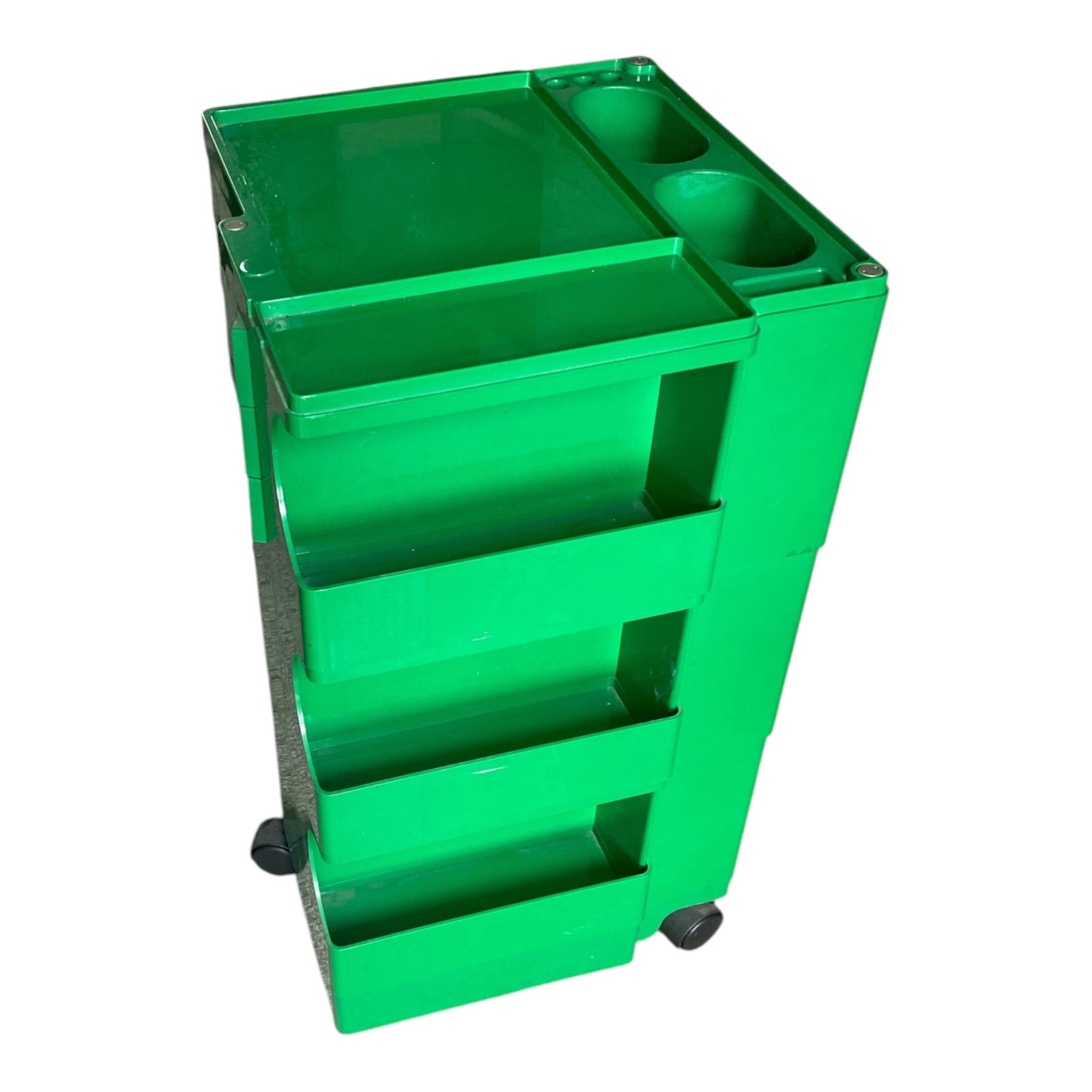 Joe Colombo Boby Trolley 3-Tier Kelly Green ABS Plastic Rolling Storage Cart