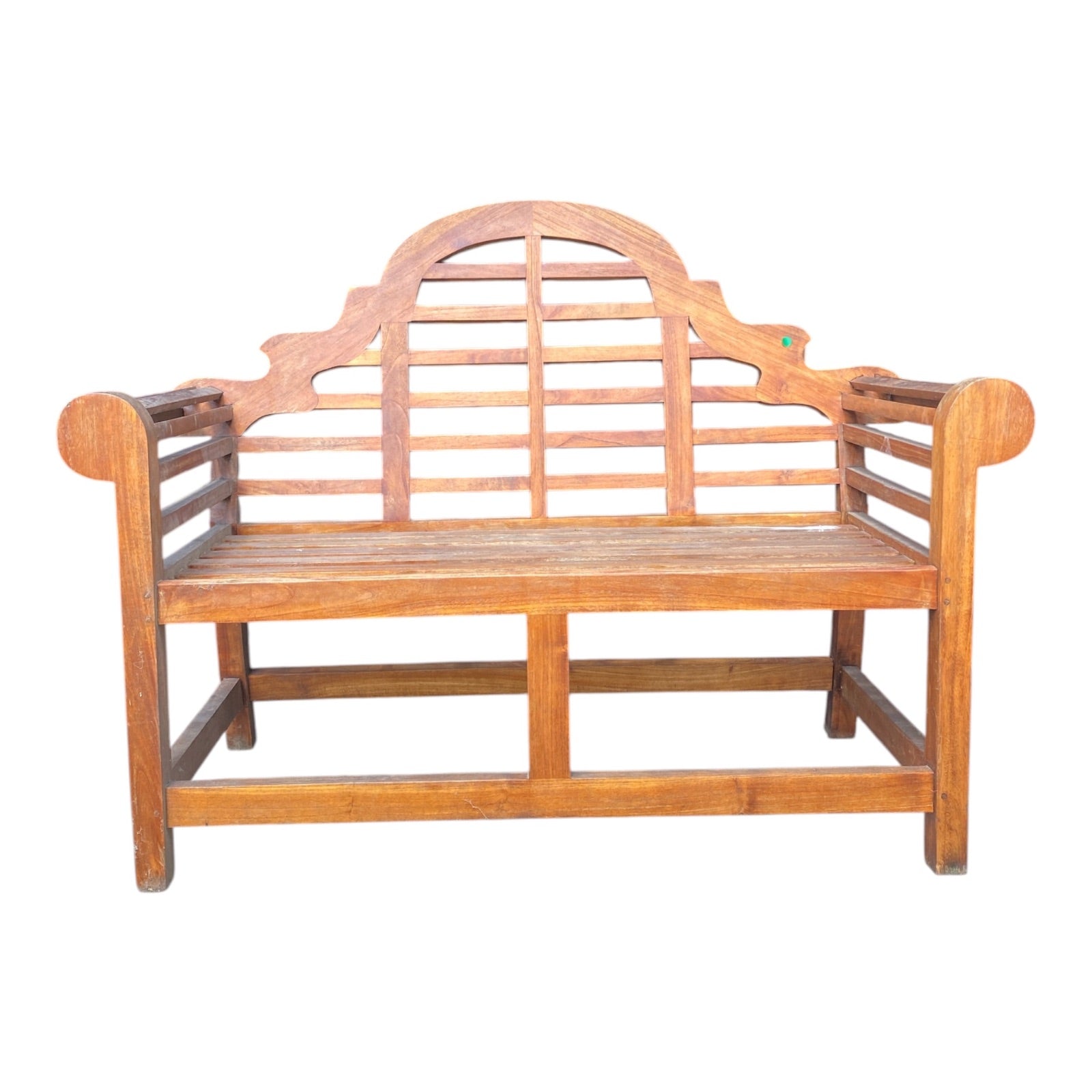 Lutyens-Style Solid Teak Garden Bench with Arched Back