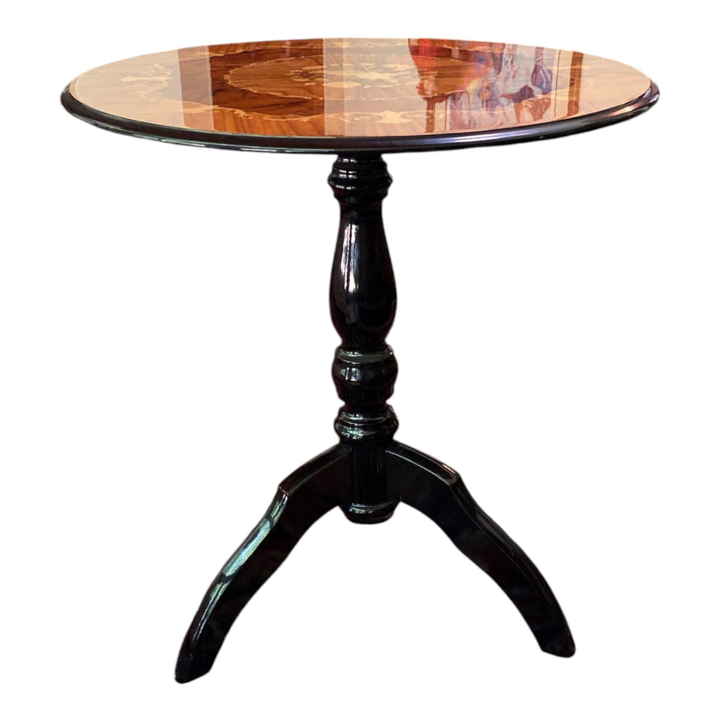Notturno Intarsio Sorrento Italian Marquetry Pedestal Table Round Inlaid Top