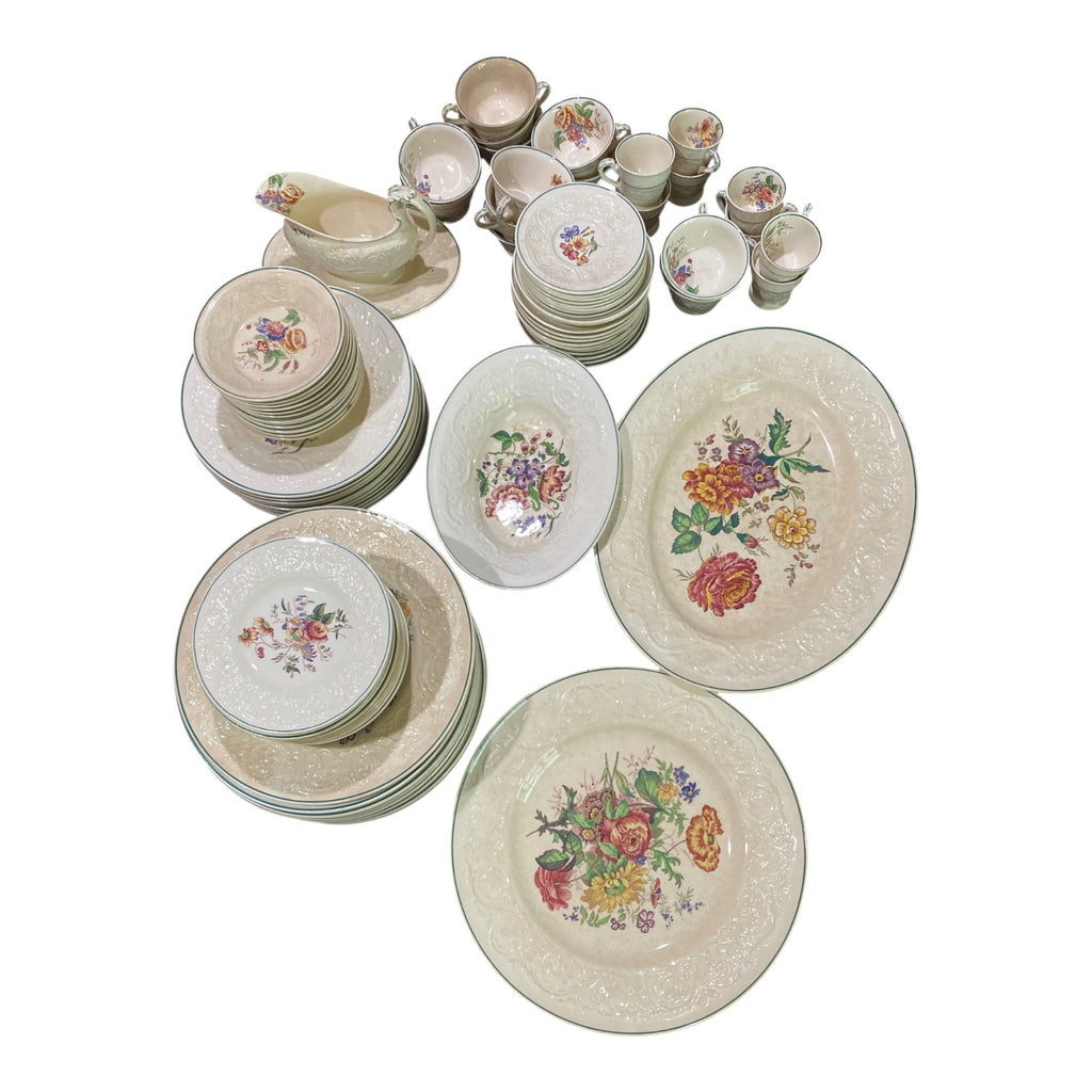 Wedgwood Patrician 'Bognor' Floral Dinnerware Set, England, 60+ Pieces