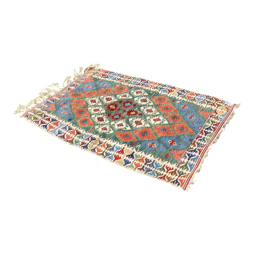 Galeri Cengiz Konya Kilim Turkish Hand-Woven Wool Rug with Certificate