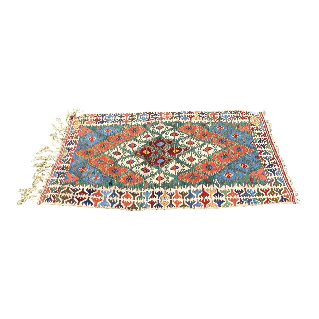 Galeri Cengiz Konya Kilim Turkish Hand-Woven Wool Rug with Certificate