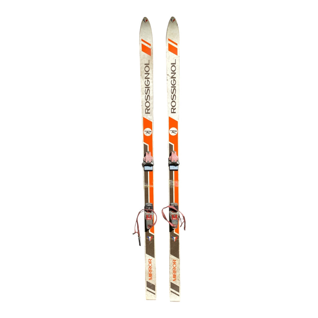 Rossignol Mirror Vintage Skis with Bindings – 1980s French Alpine Style