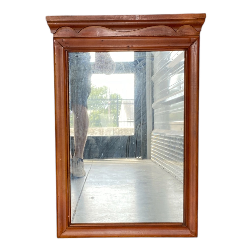 Solid Pine Entryway Mirror with Shelf & Shaker Pegs, Colonial Revival Style
