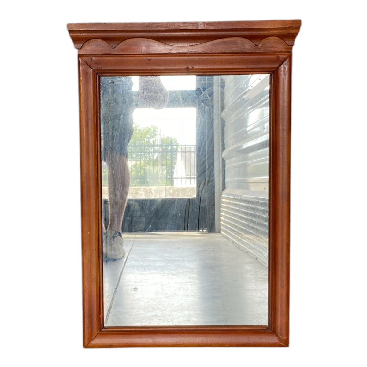 Solid Pine Entryway Mirror with Shelf & Shaker Pegs, Colonial Revival Style