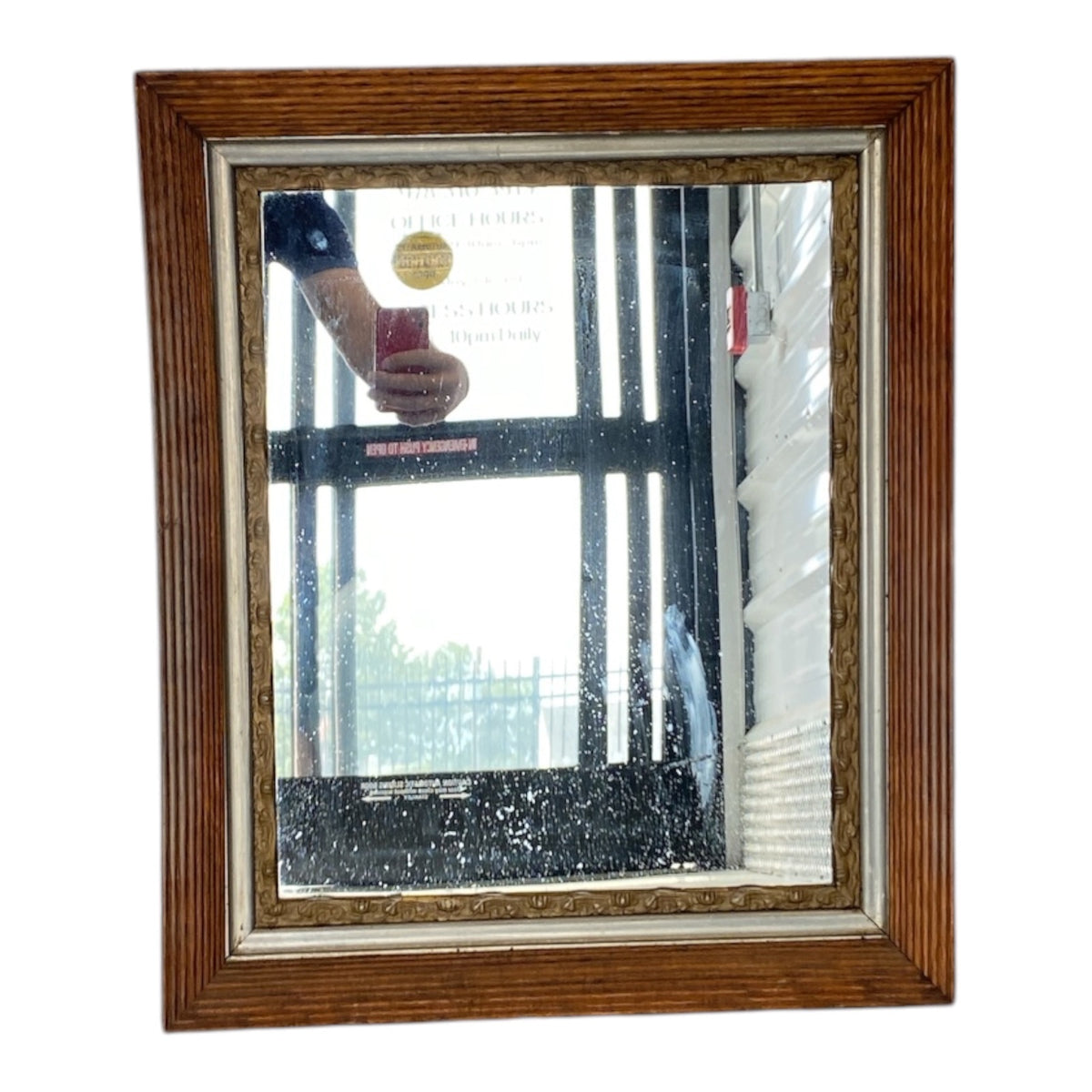 Victorian Oak & Gilt Gesso Wall Mirror with Rope Twist Detail c.1890