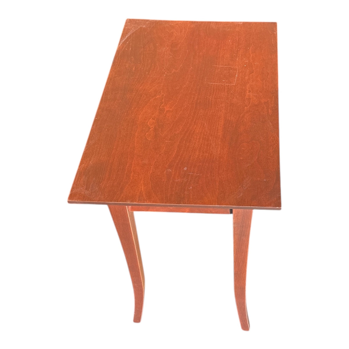 Shaker-Inspired Cherry Side Table with Saber Legs and Apron Drawer
