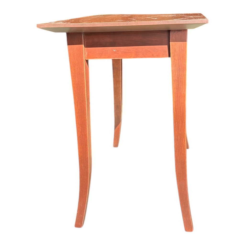Shaker-Inspired Cherry Side Table with Saber Legs and Apron Drawer