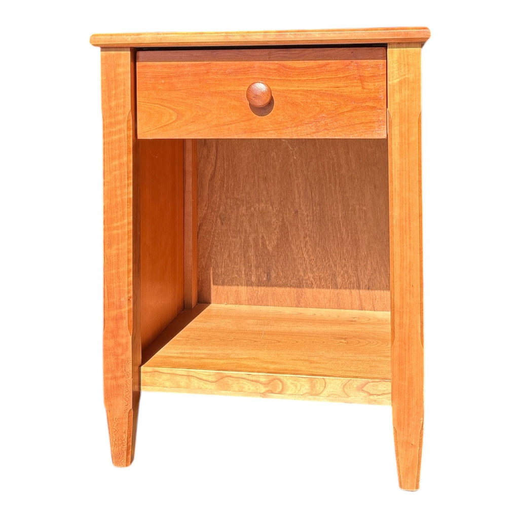 Solid Cherry Shaker-Style Nightstand with Open Shelf – American Studio Craft