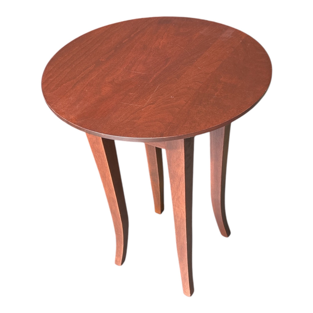 Shaker-Inspired Cherry Accent Table with Splayed Saber Legs