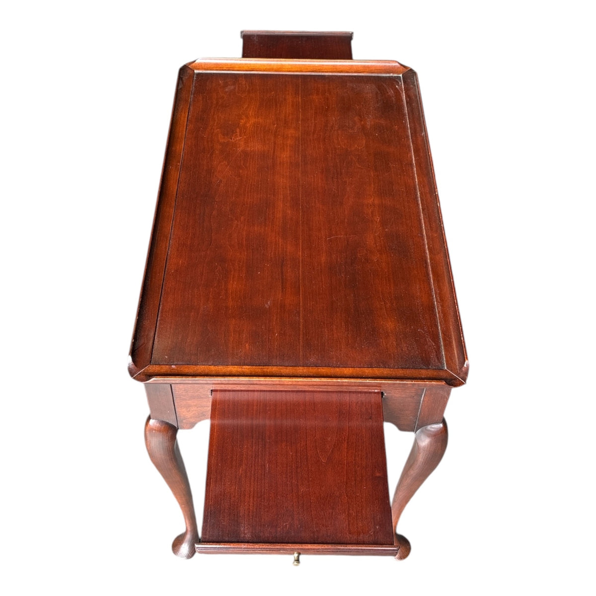 Vaughan Furniture Queen Anne Cherry Tea Table with Pull-Out Tray