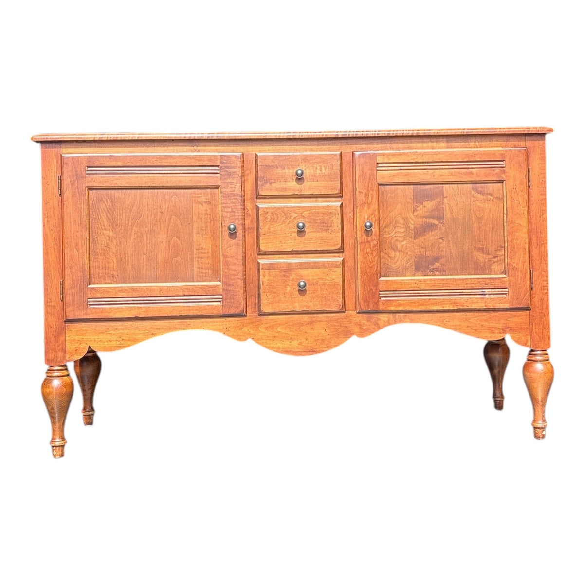 Ethan Allen Country Crossings Solid Cherry Sideboard with Scalloped Apron