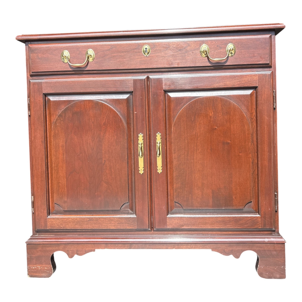Harden Furniture Solid Cherry Chippendale Server Cabinet with Brass Hardware