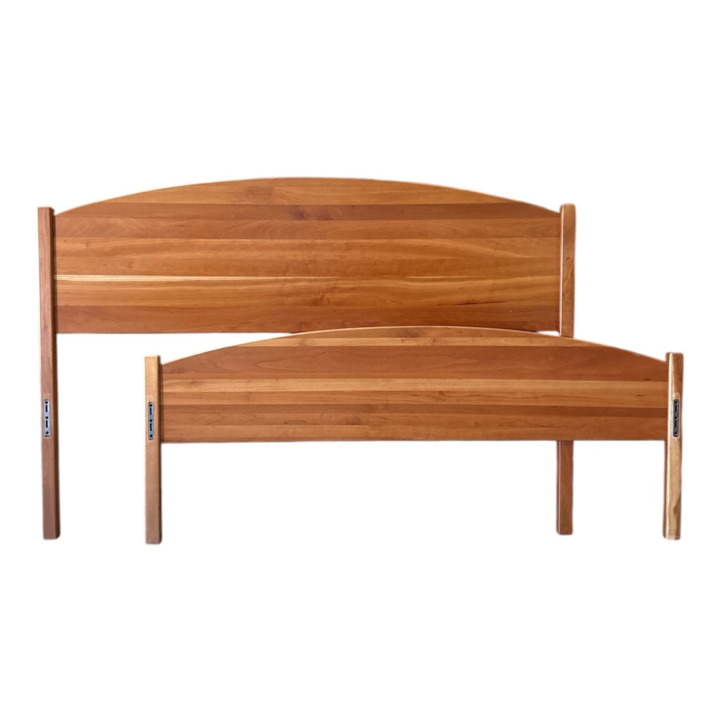 Solid Cherry Queen Bed Frame, Shaker-Inspired Arched Headboard & Footboard