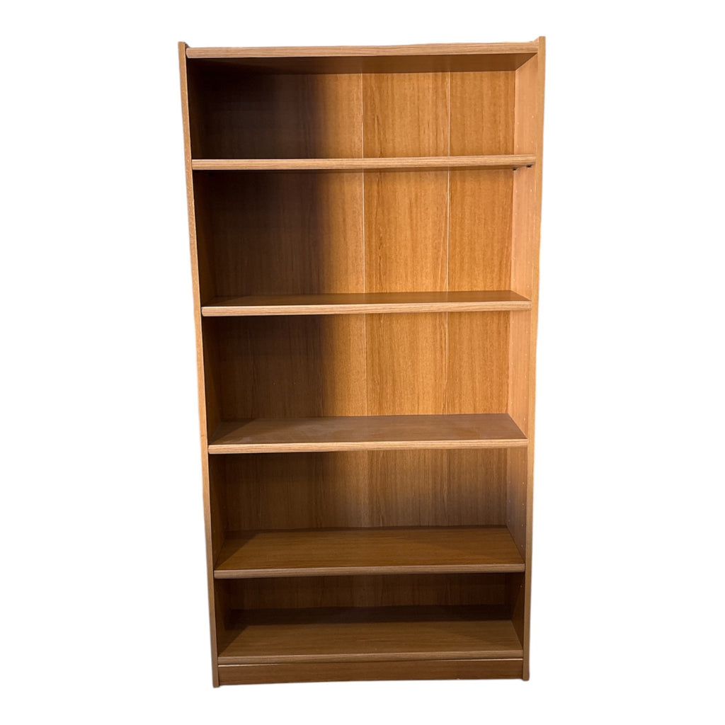 Danish-Style Teak Veneer Tall Bookcase with Adjustable Shelves, 1980s