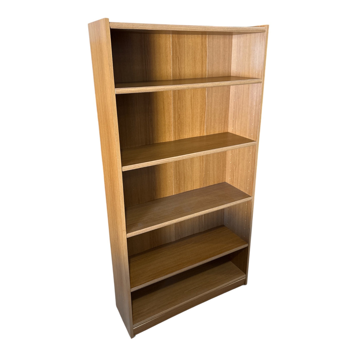 Danish-Style Teak Veneer Tall Bookcase with Adjustable Shelves, 1980s