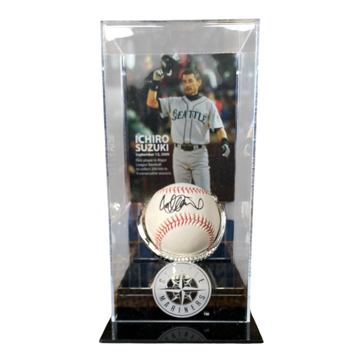Ichiro Suzuki Signed Baseball in Commemorative Display Case - 2009 200-Hit Recor