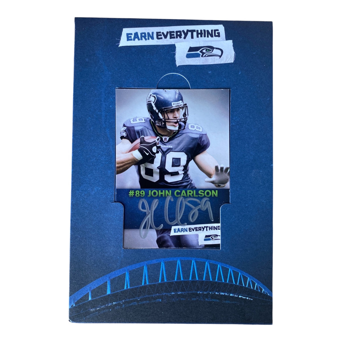 Seattle Seahawks John Carlson #89 Signed Photo Card - Earn Everything Series