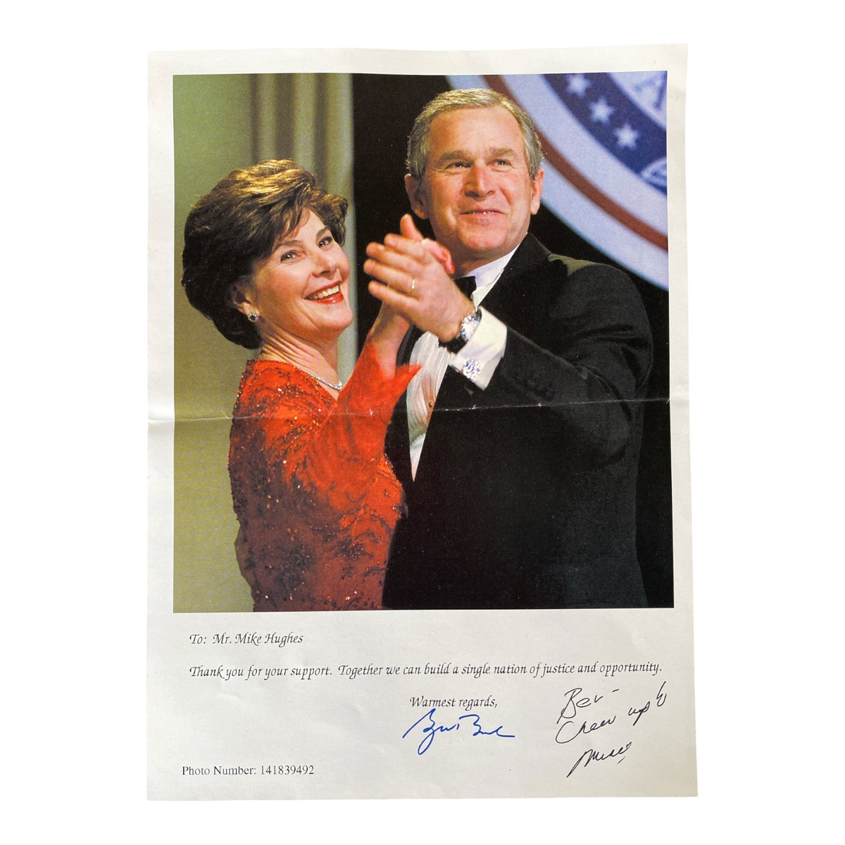 George W. Bush & Laura Bush Signed Photo Print with Personalization