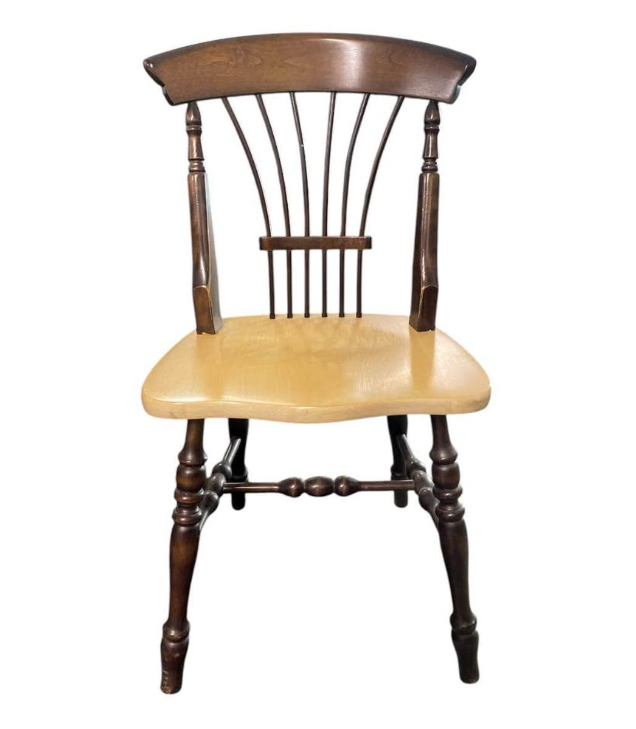 Canadian-Crafted Two-Tone Round Dining Table & Six Chairs – Vintage Family Gathering Essential