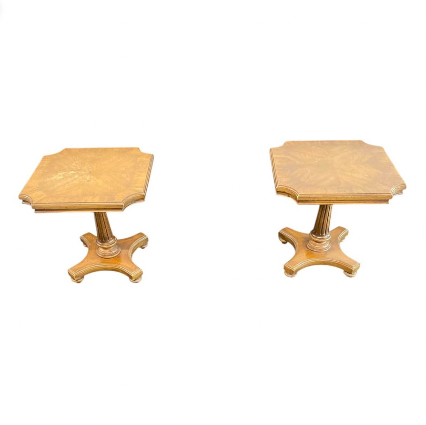 Pair Weiman Pedestal Tables – Midcentury Octagonal Elegance