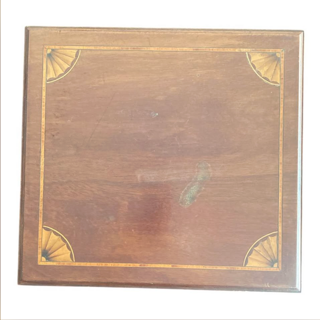 Antique Inlay Side Table – Federal Charm, Single Drawer